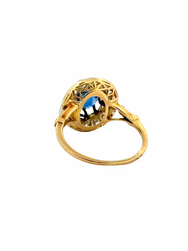 Bague 54 Bague ancienne en or 18 carats saphir et diamants 58 Facettes