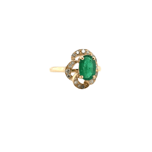 Bague Bague vintage or Jaune - Emeraude et diamants 58 Facettes 1.0002290/8