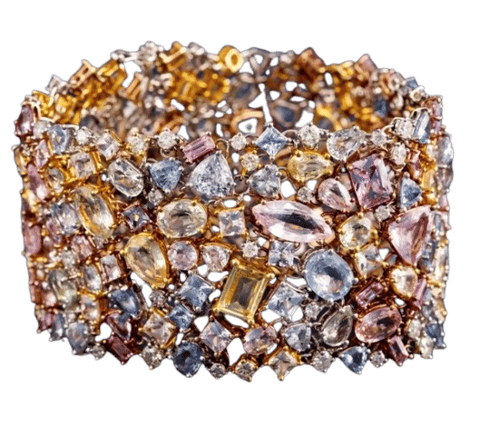 Bracelet dentelle serti de saphirs
