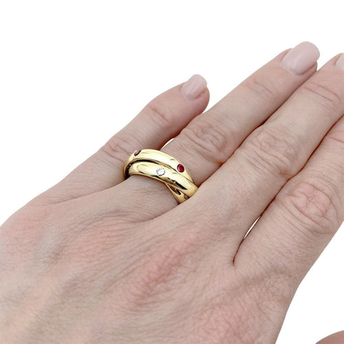 Bague 51 Bague Cartier, "Constellation", or jaune, saphirs, rubis, diamants. 58 Facettes 35360