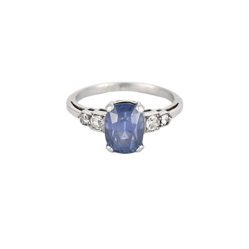 Bague 50 Bague en or gris, saphir et diamants 58 Facettes EVR25715