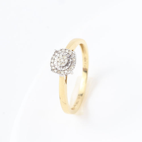 Bague 57 Bague bicolore en or jaune et blanc 18 carats et diamants de 0,25 carat 58 Facettes 129605A