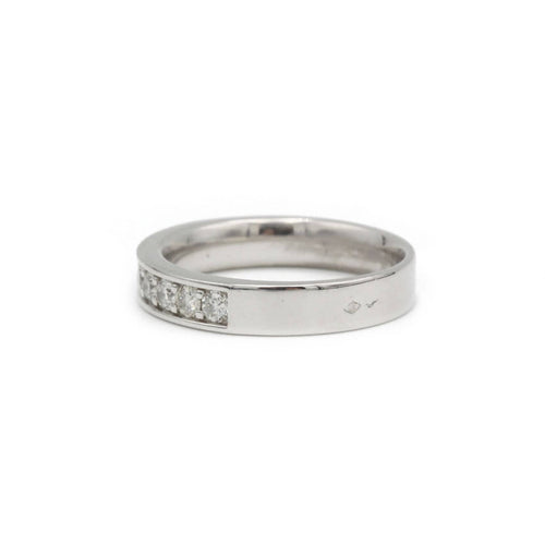 Bague 55 Demi alliance - Or blanc et diamants 58 Facettes 1084