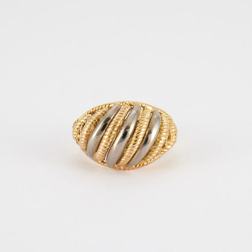 Bague 52 Bague en or jaune et blanc 58 Facettes P8L16
