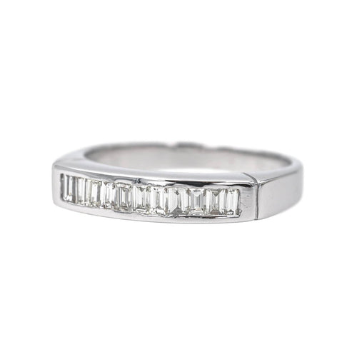 Bague 53 Bague Demi alliance Or blanc Diamant 58 Facettes 4274093RV