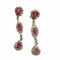 Boucles d'oreilles boucles d'oreilles en argent et or avec diamants et rubis 58 Facettes Q178B