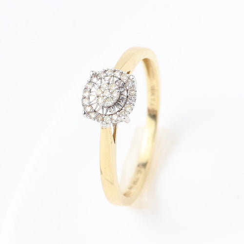 Bague 57 Bague bicolore en or jaune et blanc 18 carats et diamants de 0,25 carat 58 Facettes 129605A