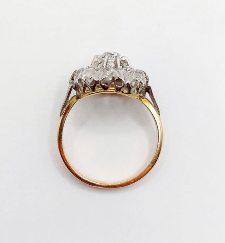 Bague 54 Bague marguerite or jaune, platine et diamants taille ancienne (circa 1920) 58 Facettes A05474