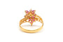 Bague 57 Bague contemporaine or jaune, rubis et diamants 58 Facettes B748
