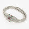Bracelet Bracelet Ancien Or Blanc 14K Rubis et Emeraudes 58 Facettes