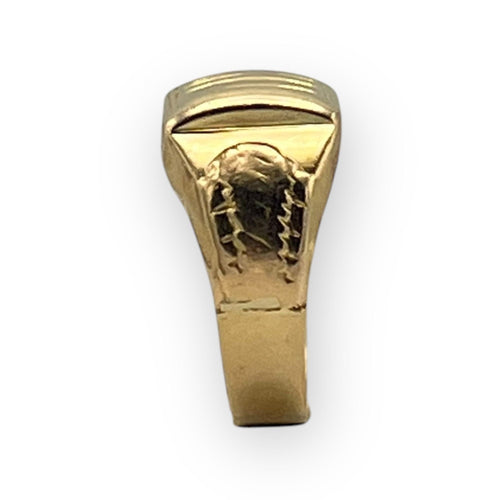 Bague 49 Bague chevalière à motifs en or jaune 18k 58 Facettes 149053861