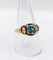 Bague 60.5 Bague victorienne or jaune, trèfle à quatre feuilles et émail bleu (circa 1890) 58 Facettes A05633