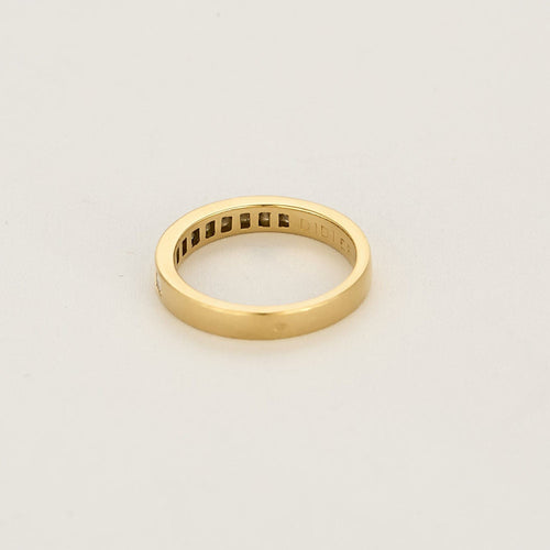 Bague 53,5 Bague jonc en or jaune et diamants princesse 58 Facettes SQU3662X2