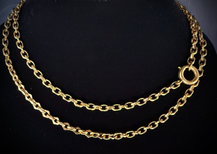 Collier Collier sautoir en or jaune de 75 cm 58 Facettes