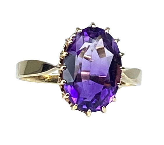 Bague Bague or jaune et améthyste 58 Facettes AB477