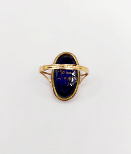 Bague 55 Bague Art nouveau Limoges plaque émaillée profil féminin en or 18k 58 Facettes A06418