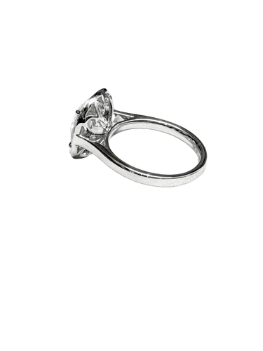 Bague Bague Or Blanc - Diamant Central 4,08 carats 58 Facettes dia