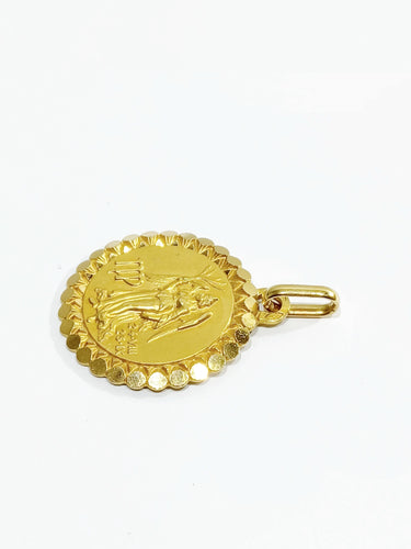 Pendentif Médaille Zodiaque Vierge Or 58 Facettes
