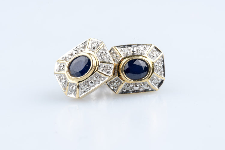 Boucles d'oreilles Boucles d’oreilles saphirs et diamants en or jaune 18k, 0,68 ct 58 Facettes BOSADOC583-107