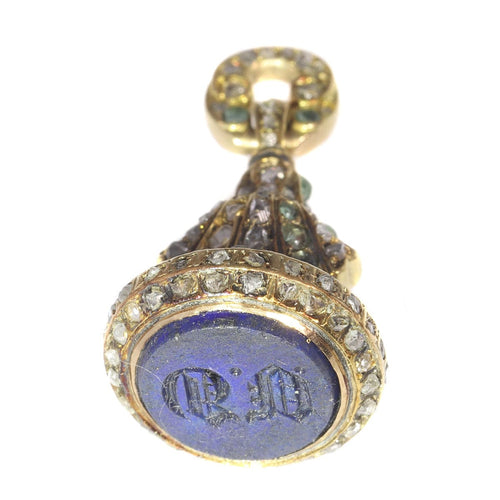 Montre L'âge d'or du romantisme : le sceau victorien en diamants et émeraudes 58 Facettes 20155-0504