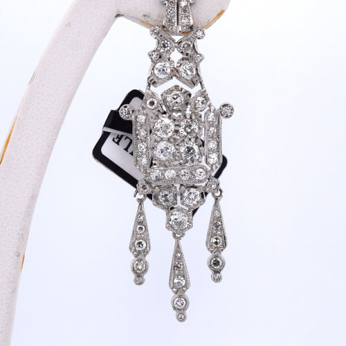 Boucles d'oreilles Boucles d'oreilles Art déco en platine avec diamants 58 Facettes