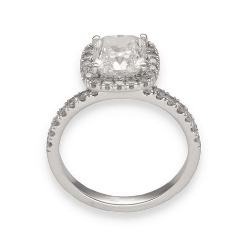 Bague 50 Solitaire diamant en or blanc 58 Facettes