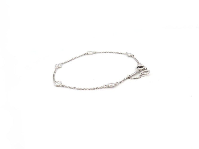 Bracelet bracelet TIFFANY & CO  by the yard en platine 5 diamants 1 ct 58 Facettes 265942
