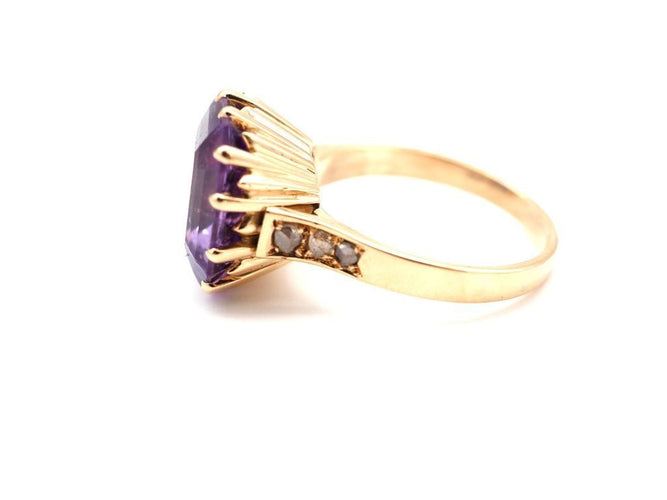 Bague 57 Bague cocktail or jaune améthyste et diamants 58 Facettes