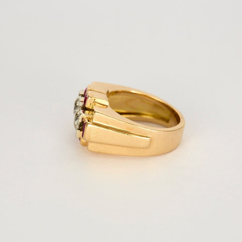 Bague 52 Bague Tank or blanc et or jaune, diamants 58 Facettes 250017