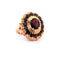 Bague 56 Anello vintage en or jaune 18 kt avec grenats 58 Facettes