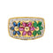 Bague 52 Bague Fleur Or jaune, Or blanc Rubis, Saphir, Emeraude 58 Facettes 3747880CN