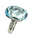 Bague 57 STERN. Bague or blanc 18K, aigue-marine et diamants 58 Facettes