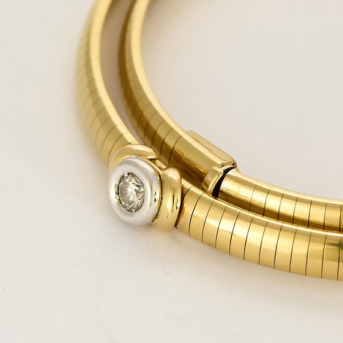 Collier Collier ras de cou en or jaune, or blanc et diamant 58 Facettes LIS2501