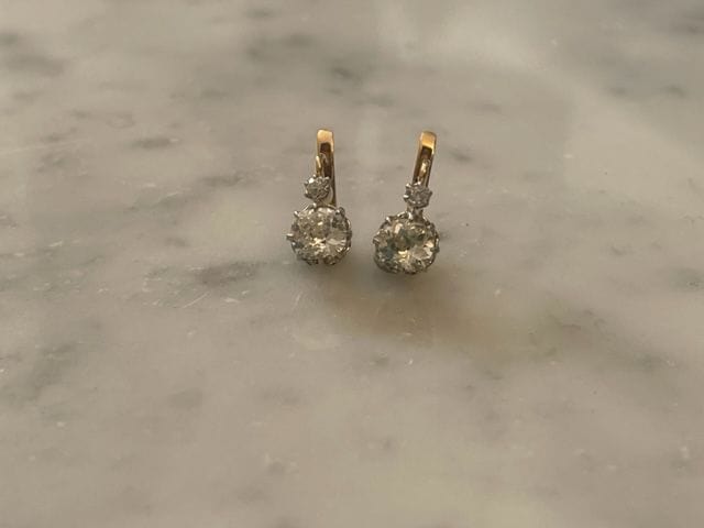 Boucles d'oreilles Dormeuses diamants 58 Facettes