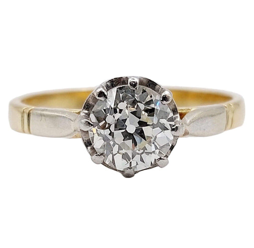 Bague 58 Bague solitaire art deco or jaune diamant taille ancienne 58 Facettes A04994