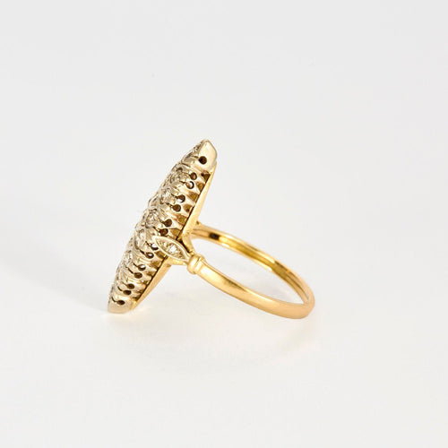 Bague 62 Bague marquise or deux tons et diamants 58 Facettes GU94