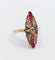 Bague 56 Bague marquise art deco or rose 18k diamant taille ancienne, diamants tailles roses, rubis et saphirs (circa 1920) 58 Facettes A05470