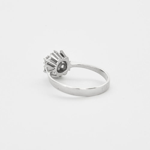 Bague 59 Bague marguerite diamants or blanc 58 Facettes LMB-155