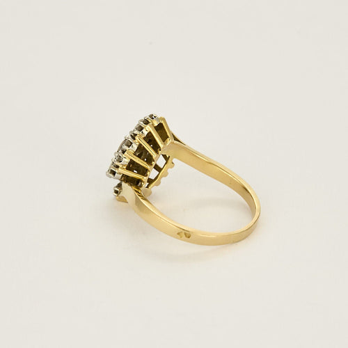Bague 57 Bague mouvementée en or jaune, platine et diamants 58 Facettes FON2416