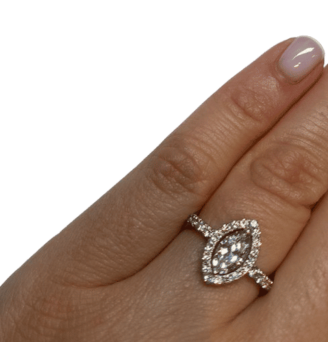 Bague 50 Bague marquise or blanc et diamants 58 Facettes 250175