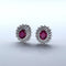 Boucles d'oreilles Boucles d'oreilles diamants rubis or blanc 58 Facettes