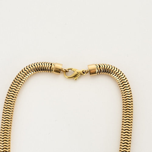 Collier Collier à maille tubogaz en or jaune et diamants 58 Facettes NAR0567