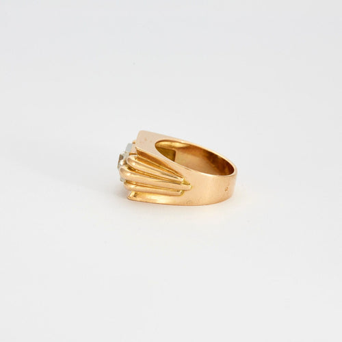 Bague 54 Bague tank or jaune et diamant 58 Facettes GAW4