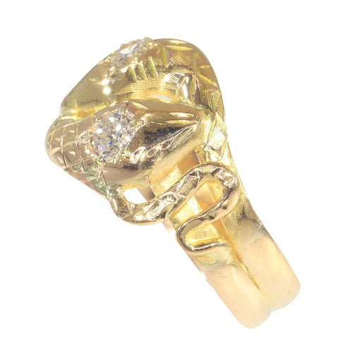Bague 60 Romancing History : L'enchantement d'un anneau à double serpent 58 Facettes 23135-0300