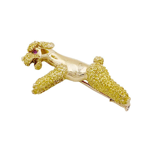 Broche Broche Vintage "Chien" or jaune. 58 Facettes 35111