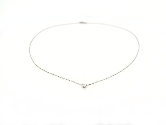 Collier collier VANRYCKE valentine en or blanc 18k diamant solitaire 58 Facettes 266428