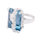 Bague 58 Bague cocktail aigue-marine, diamants, or blanc. 58 Facettes 34160