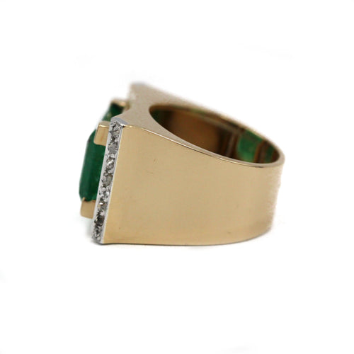 Bague 49 Bague - Or, Platine, Diamants & Emeraude 58 Facettes 250055R