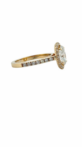 Bague 49 Solitaire en or jaune et diamants avec certificat GIA 58 Facettes