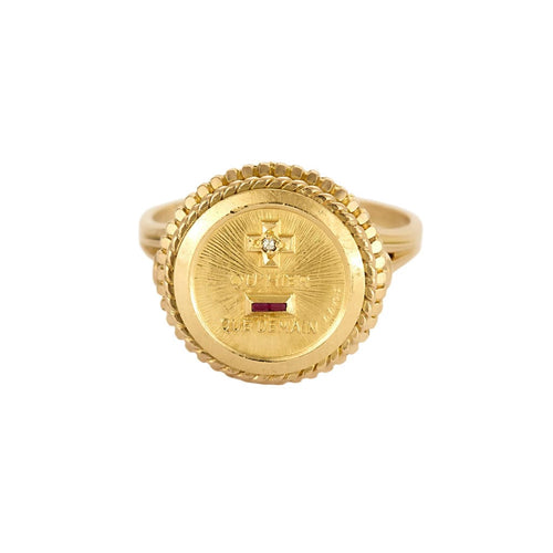 Bague 64 AUGIS - Chevalière en or jaune 58 Facettes ROD34022